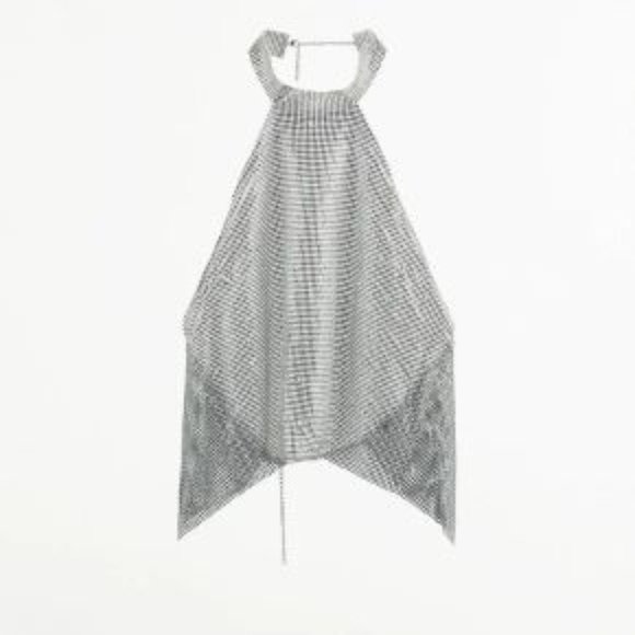 ZARA TRINNY SILVER JEWELLED HALTER TOP M CHAINMAIL LAYERING PIECE Ref:- 7901/465 - Picture 5 of 5